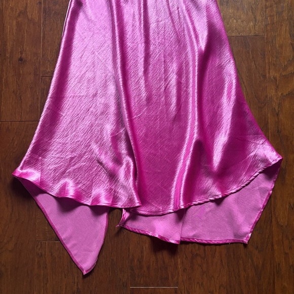 Know One Cares Hot Pink Satin Midi Slip Dress | Size M - Picture 11 of 12